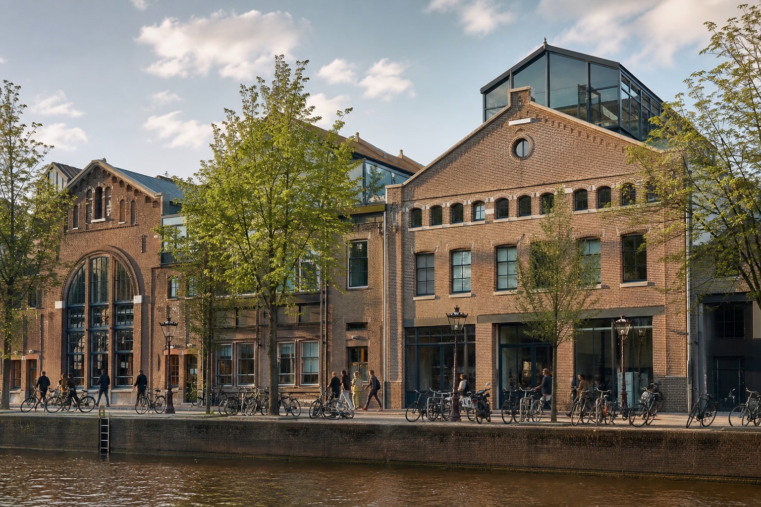 AI-generated editorial illustration inspired by Melkweg in Amsterdam
