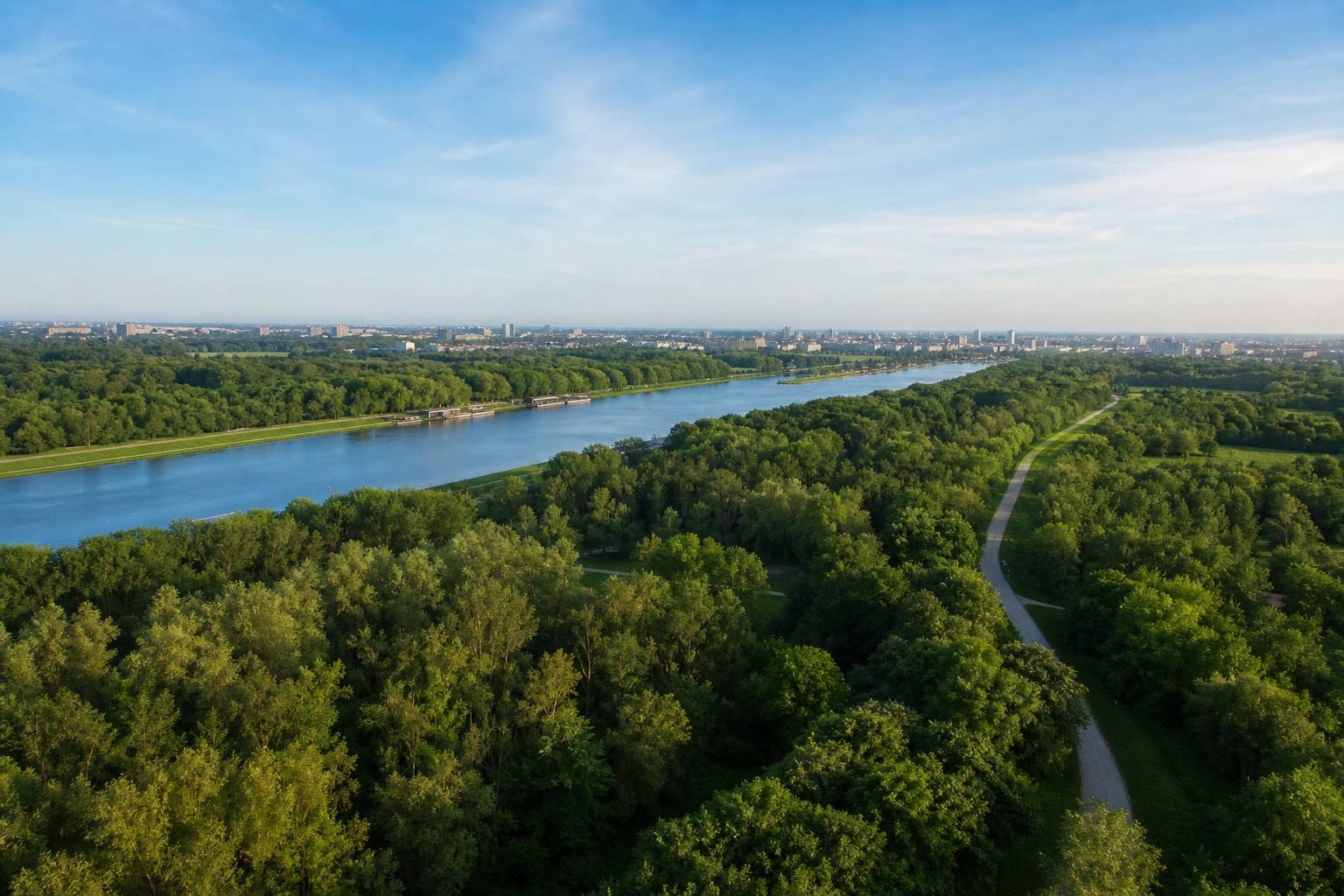 AI-generated editorial illustration inspired by Amsterdamse Bos in Amsterdam