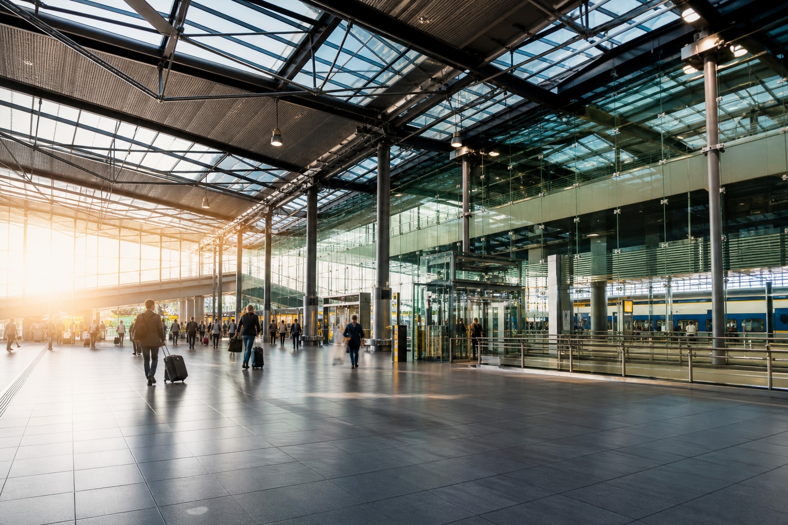 AI-generated editorial illustration inspired by Amsterdam Airport Schiphol in Amsterdam