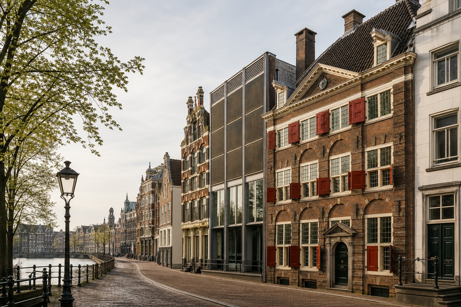 AI-generated editorial illustration inspired by Rembrandt House in Amsterdam